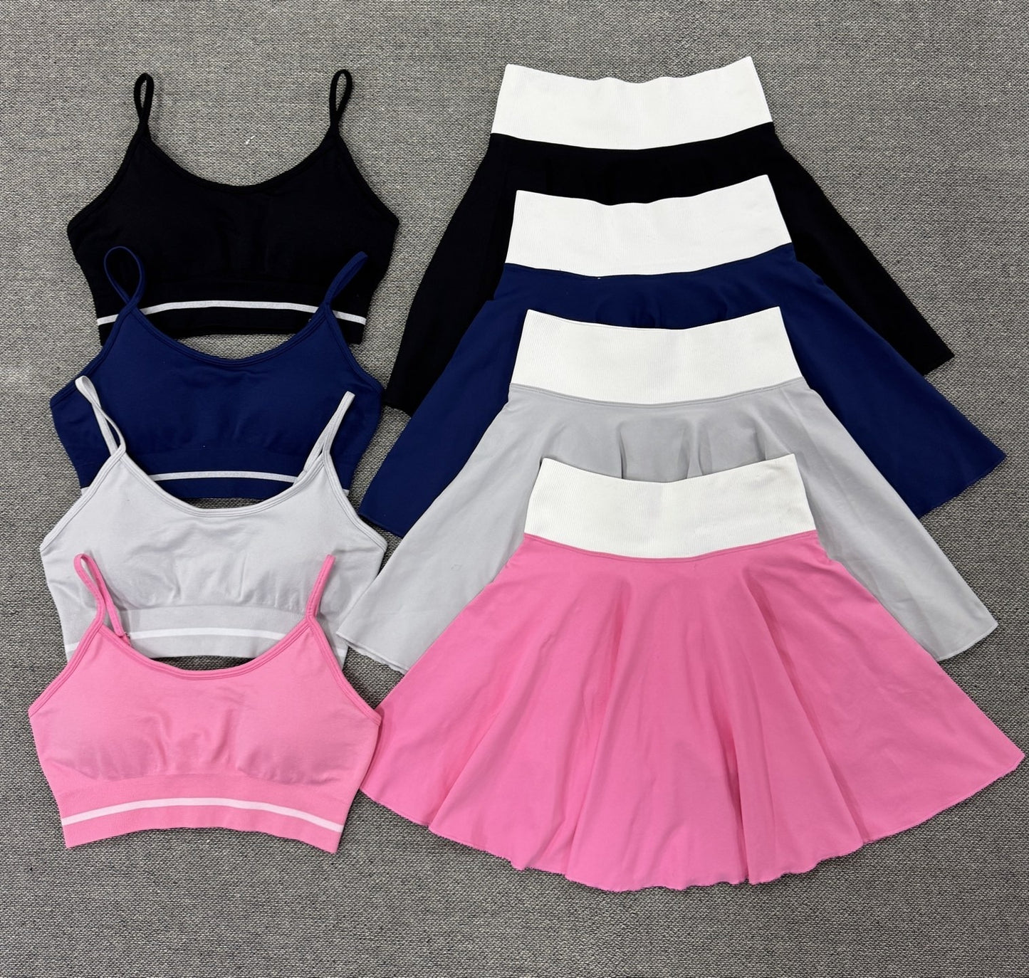 Women's New Fashion Joker Seamless Yoga Suit Shock-proof Running Bra Anti-exposure Fitness Tennis Skirt