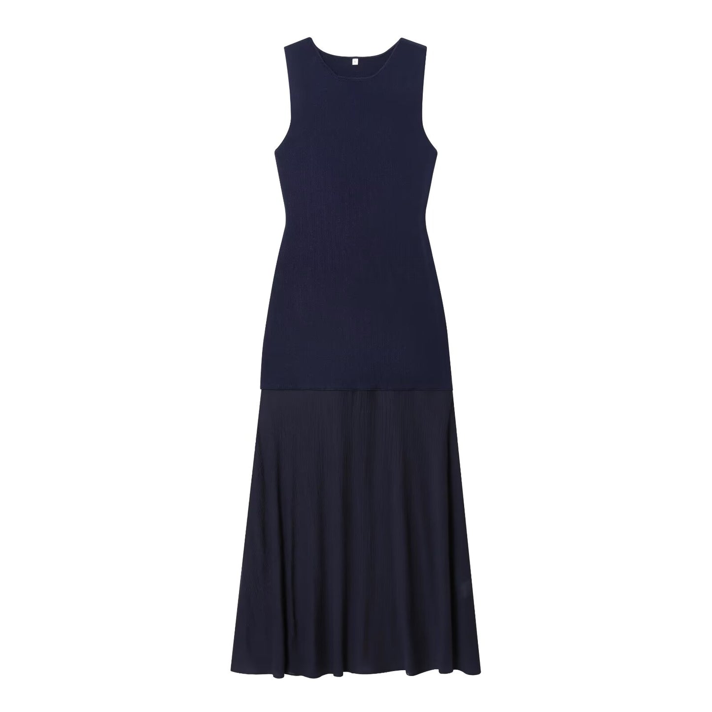 Women's New Fashion Sleeveless Knitted Splicing Midi Dress