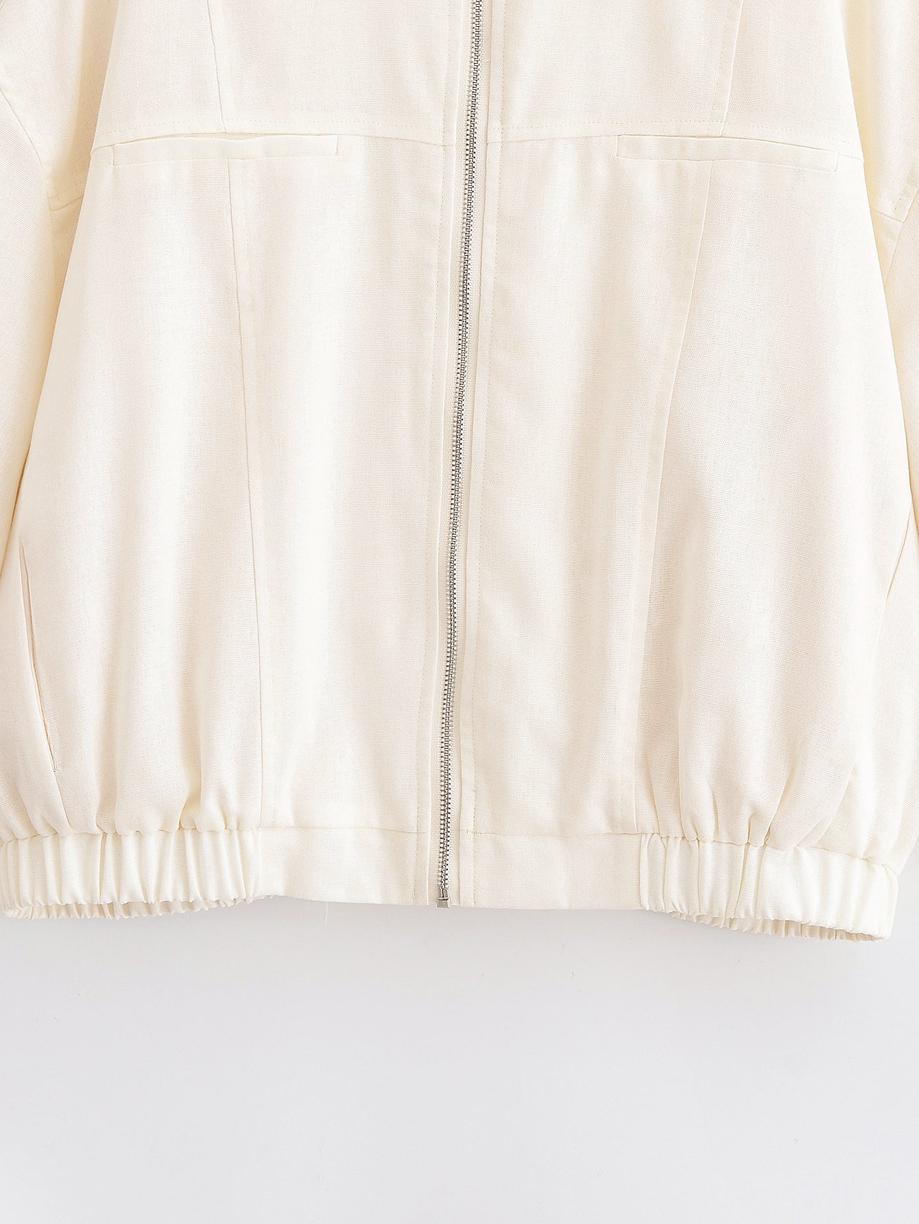 Women's new Fashion rolled up sleeve design loose zipper jacket coat