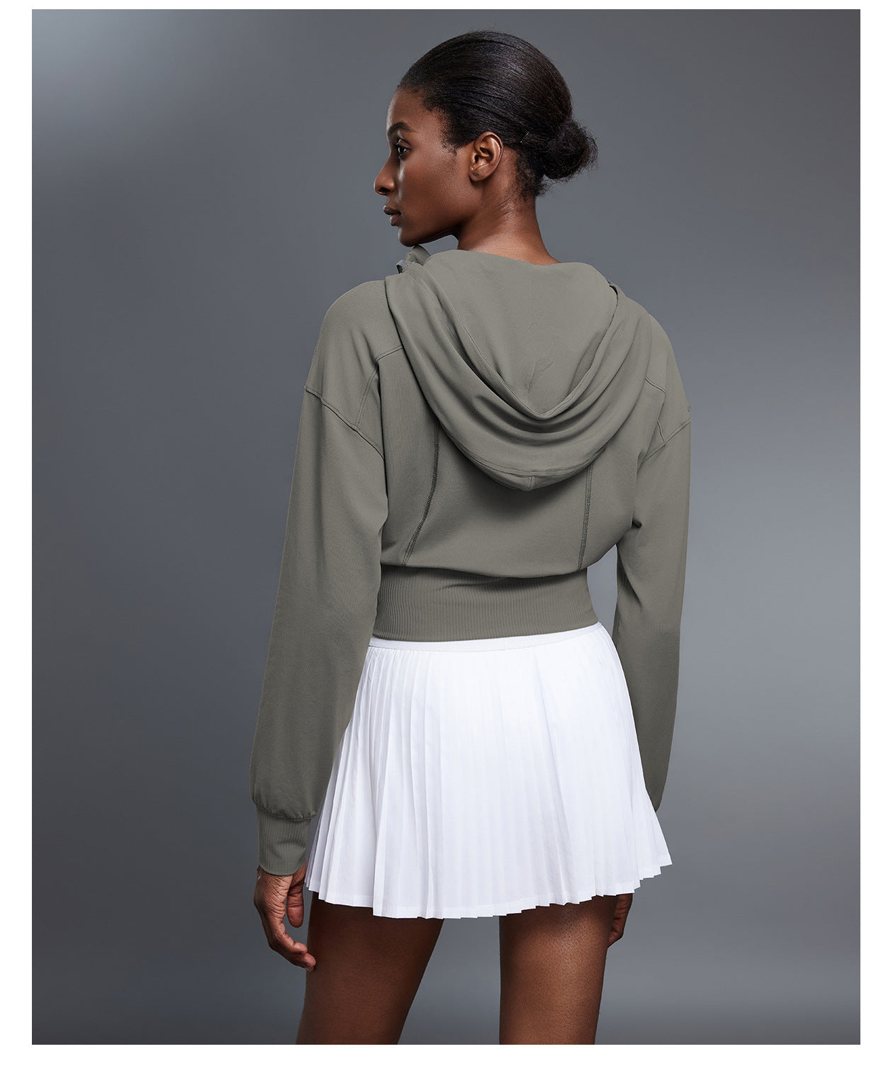 LU women's new Joker hooded sports coat short waist long sleeve yoga fitness suit