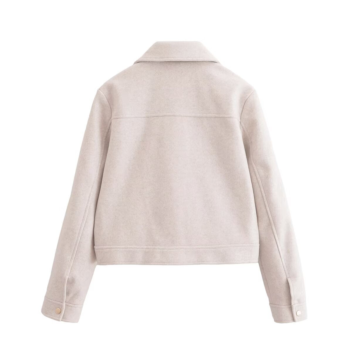 Women's new fashion warm short zipper woolen jacket Coat