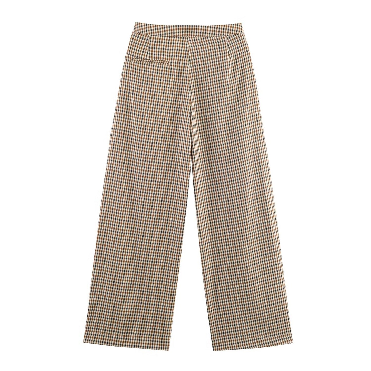 Women's new fashion loose single breasted checkered suit jacket+Pants suit