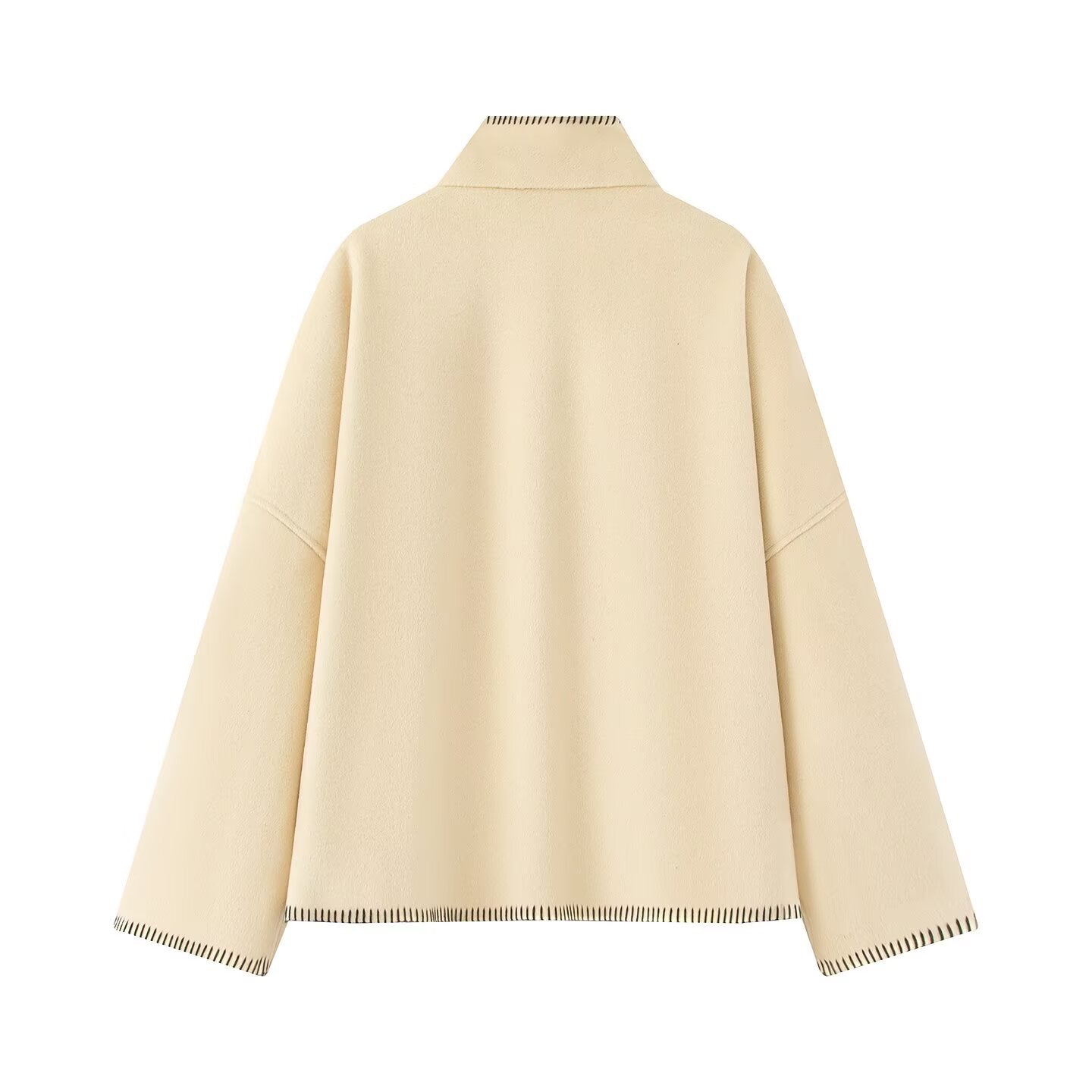 Women's New Loose High Neck Wool Blended Coat