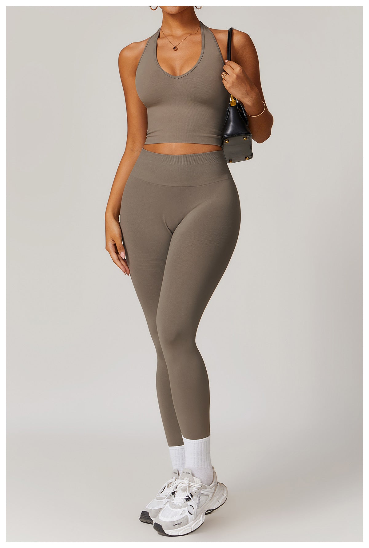 Women's New Fashion Breathable Neck Back Yoga Bra Tight High Waist Hip Yoga Pants