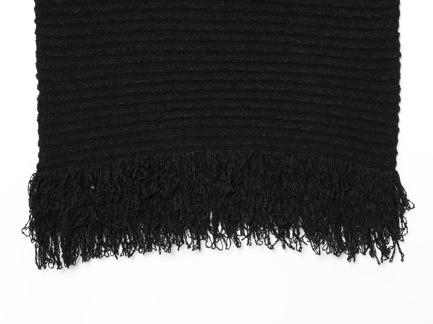 Women's New Fashion tassel decoration sleeveless plaid knitted mini dress