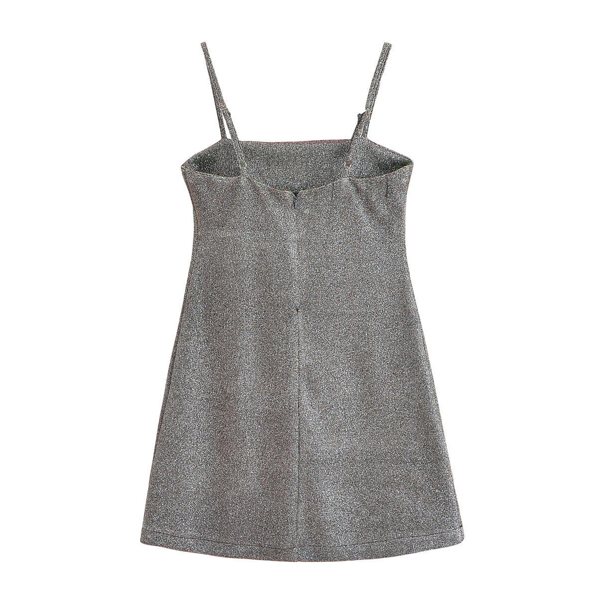 Women's new fashion tight backless shiny suspender mini dress