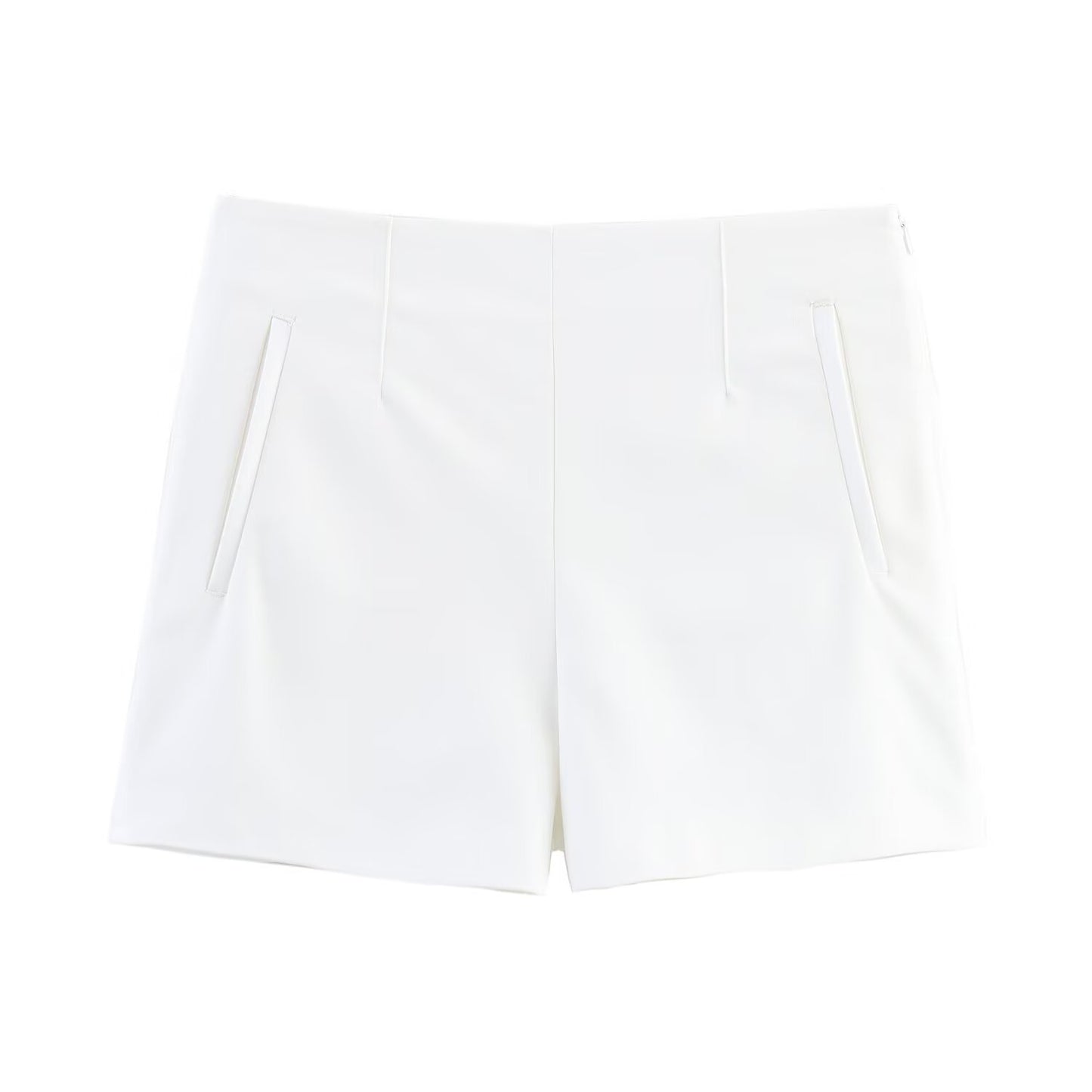 Women's chic Fashion side pocket high waist casual striped shorts