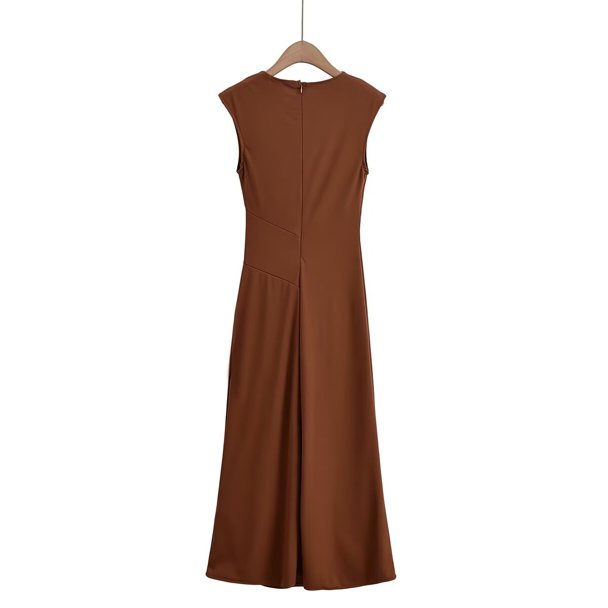 Women's 2025 New Fashion Pleated design Sleeveless Knitted Midi Dress