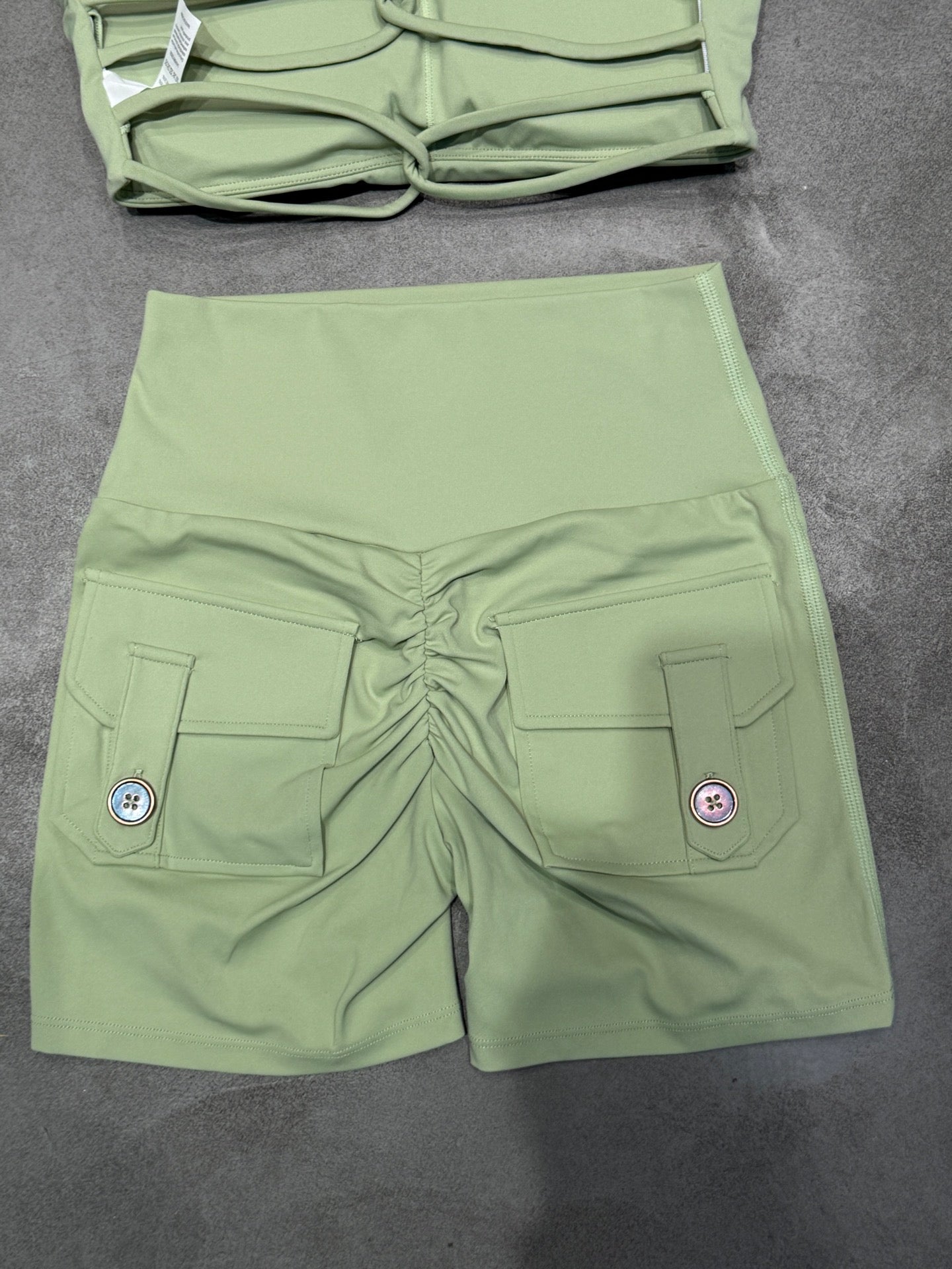 Women's New Yoga Suit Sports Fitness Cross Belt Design Vest Shorts Suit