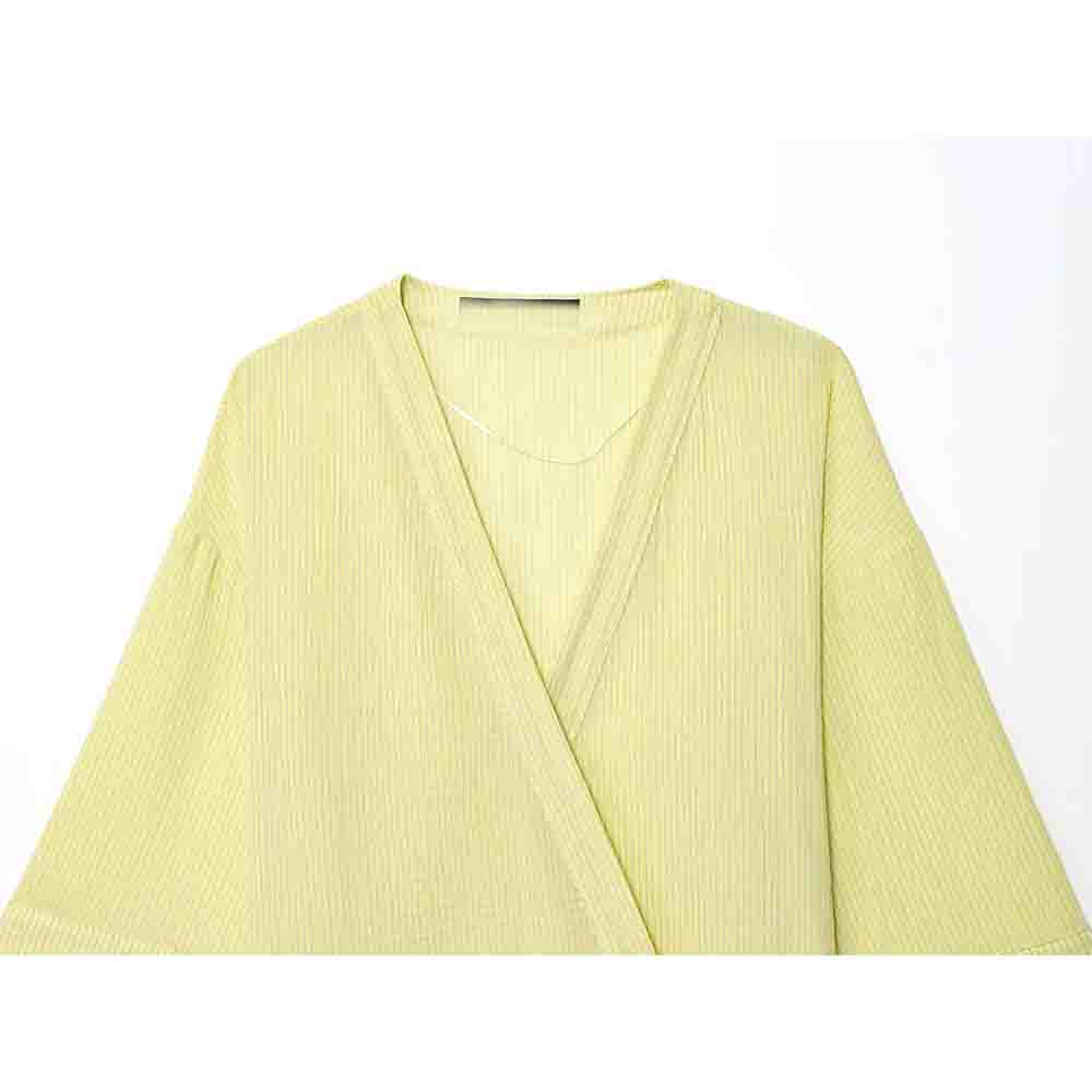 Women's new fashion short sleeved V-neck lace up striped top