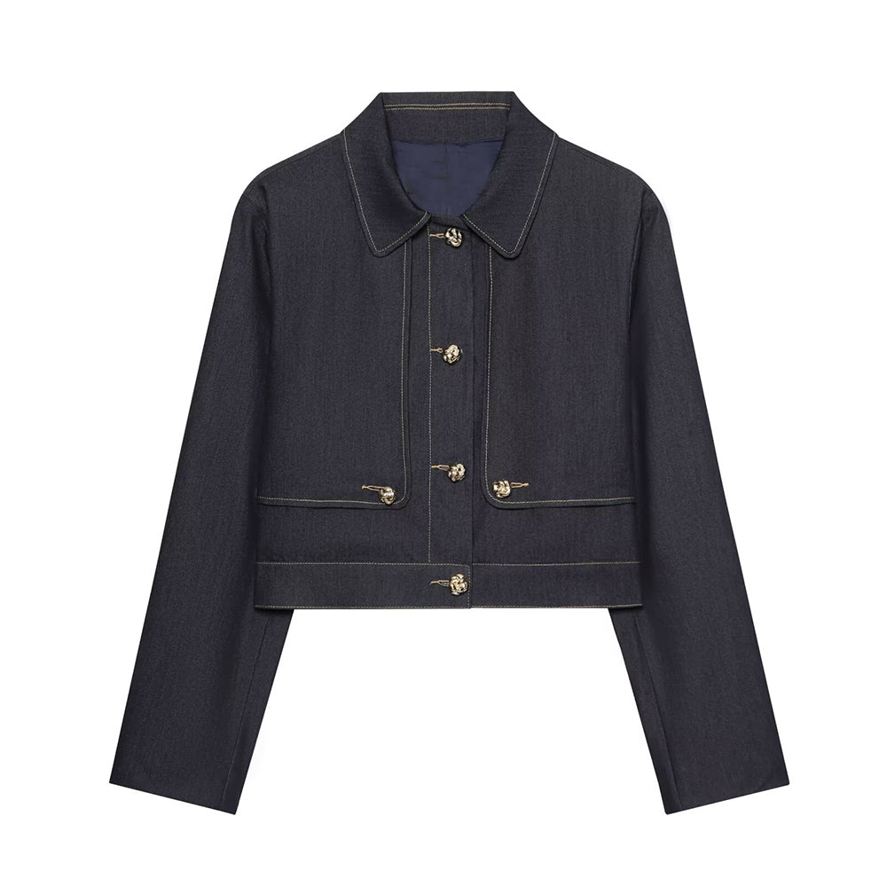 Women's new fashion short single breasted lapel Coat+Pants suit