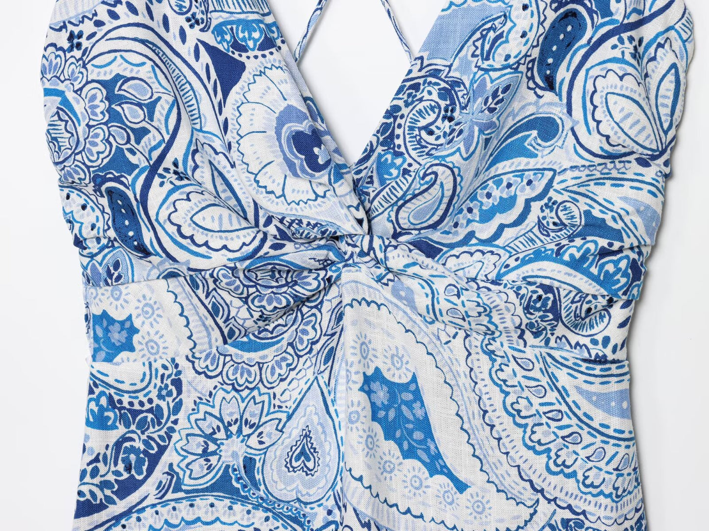 Women's 2025 Fashion Sleeveless V-neck Printed suspender Midi Dress