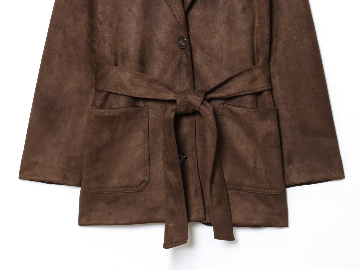 Women's new fashion with Belt loose Anti suede effect jacket Coat