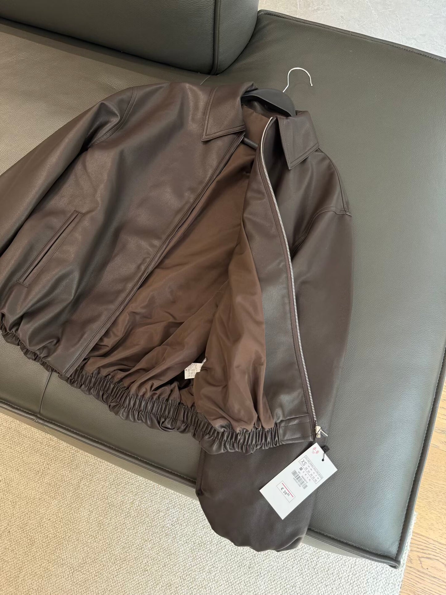 Women's new fashion casual lapel faux leather pilot jacket Coat