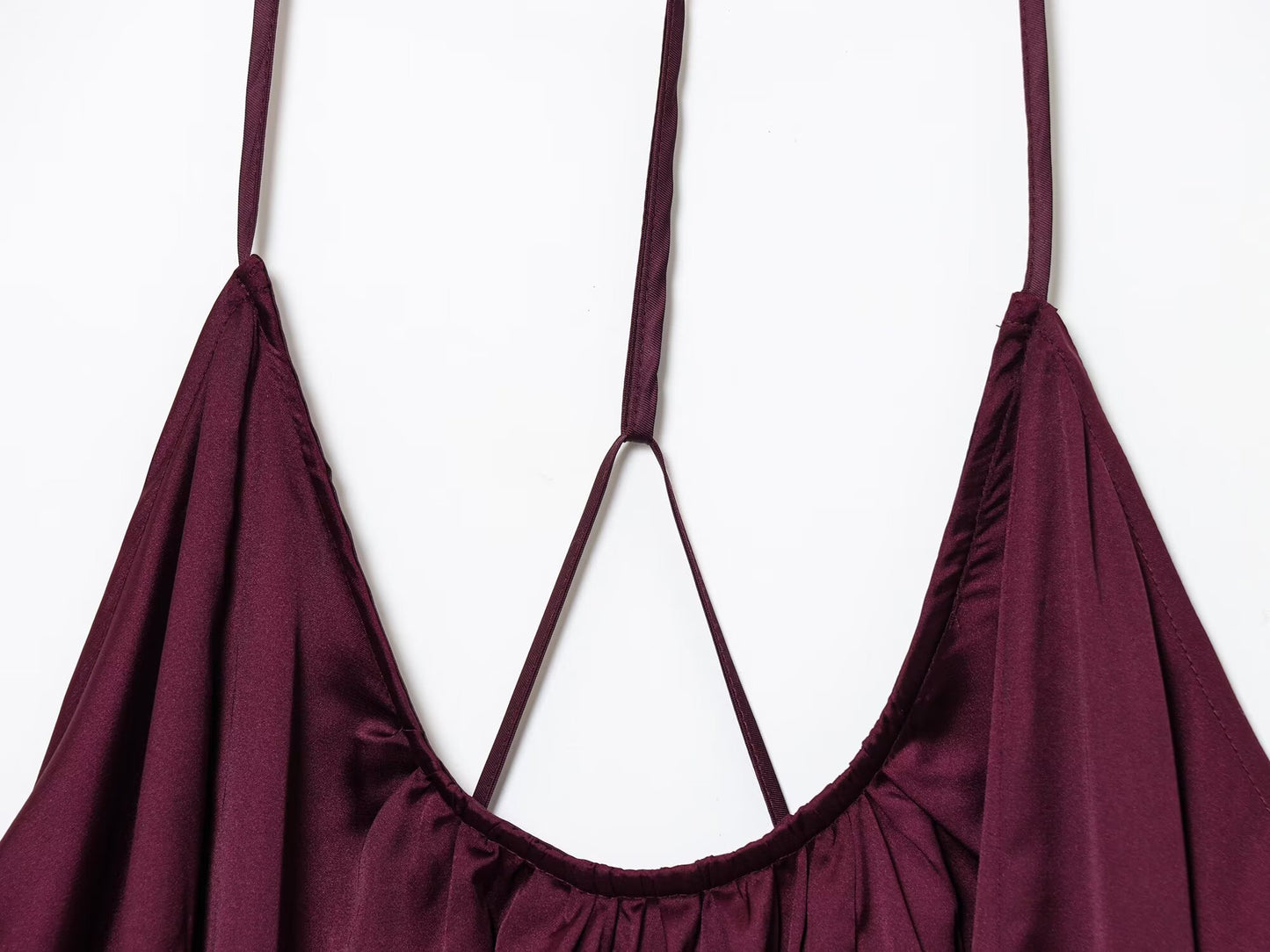 Women's New Fashion Loose Satin Texture suspender Midi Dress