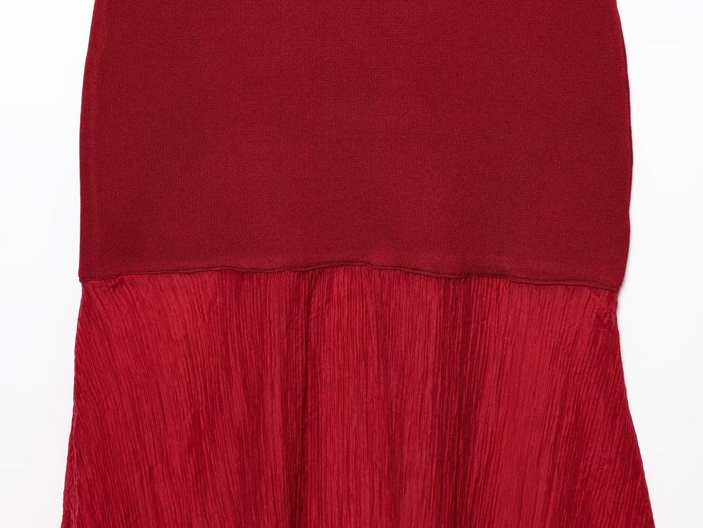 Women's New Fashion sleeveless Slim patchwork knitted MIDI dress