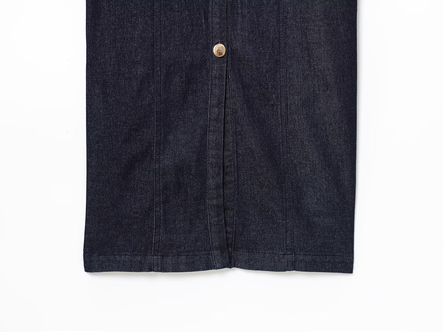 Women's New Fashion Sleeveless Wide Shoulder Strap Cowboy Midi Dress