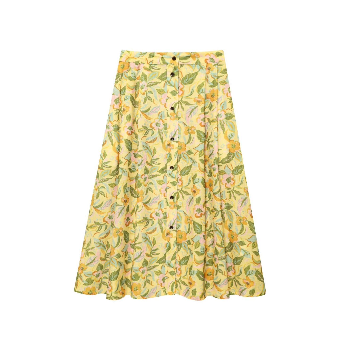 set Women's 2 pieces fashion linen blend printed short suspender top+Skirts suit