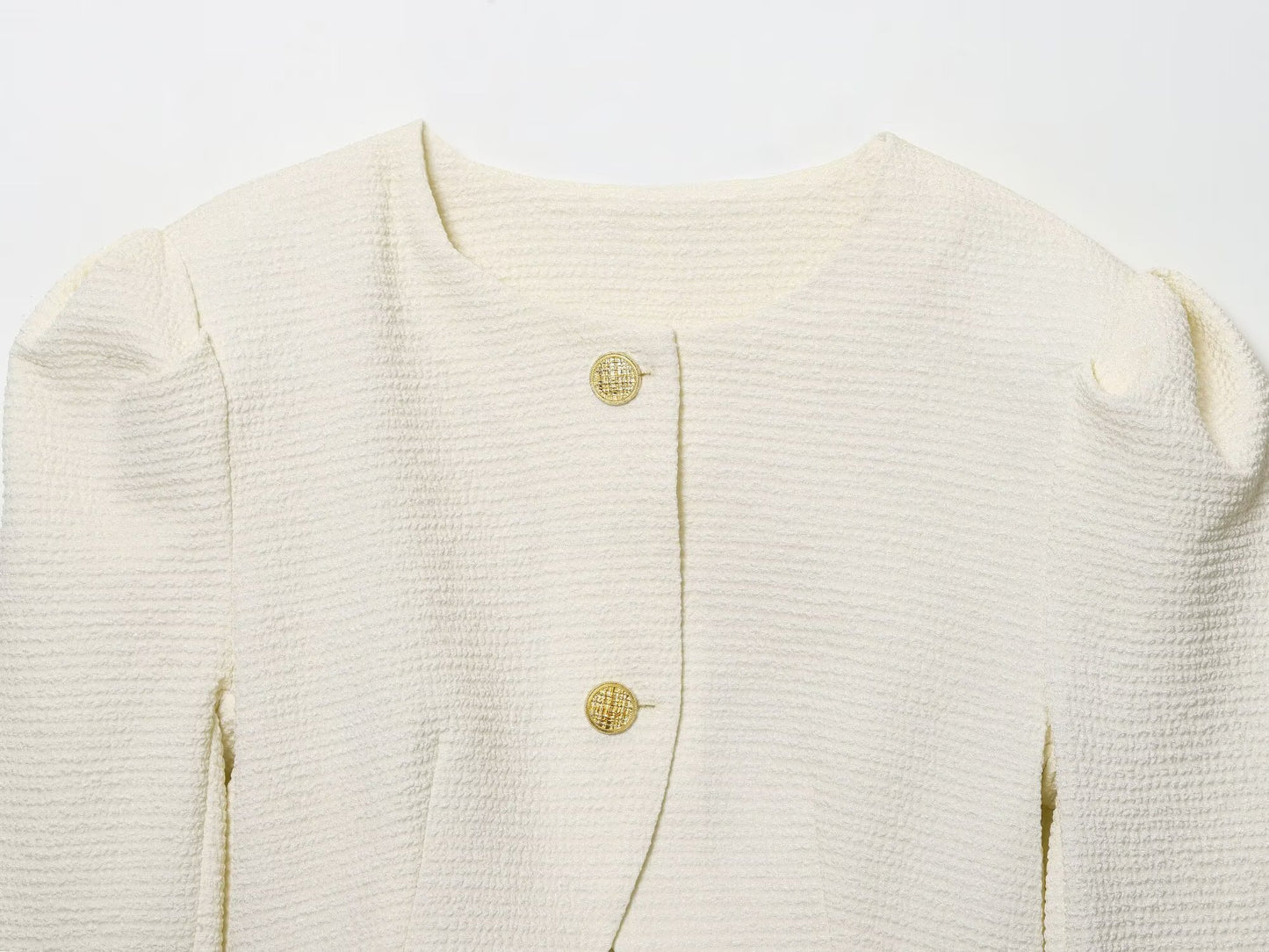 Women's new fashion short puffy sleeve suit jacket+Pants suit