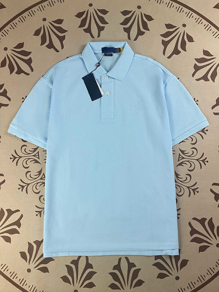 Men's and women's new Joker Couple style cotton beaded fabric embroidered POLO shirt