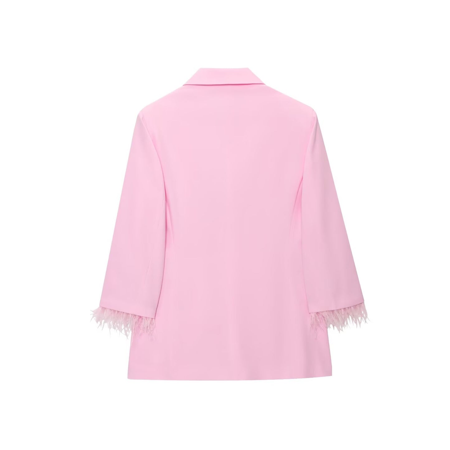 set Women's 2 pieces new fashion Feathered Cuff Casual Single breasted Suit Coat+Pants Suit