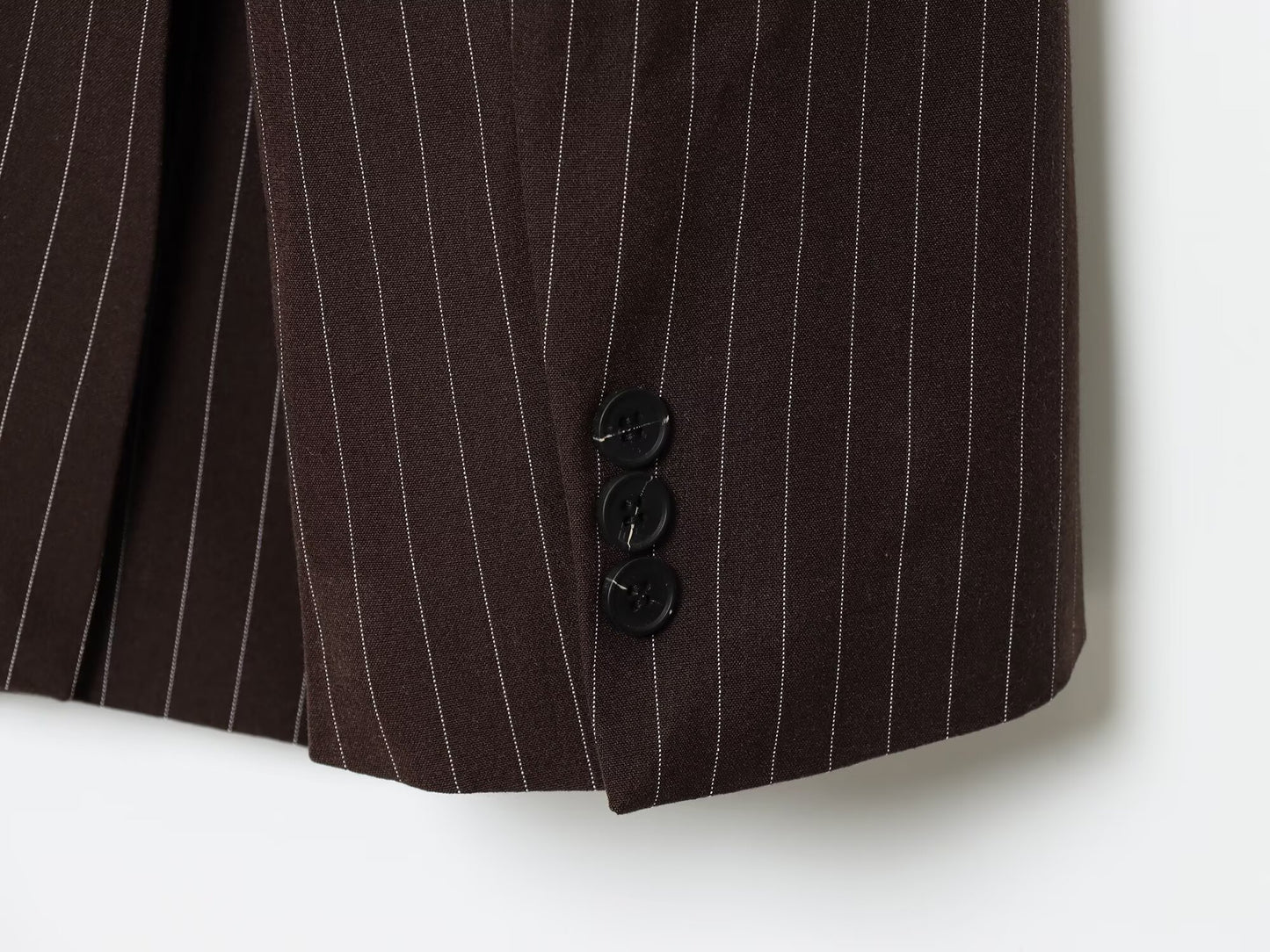 Women's new fashion loose double breasted thin striped suit jacket