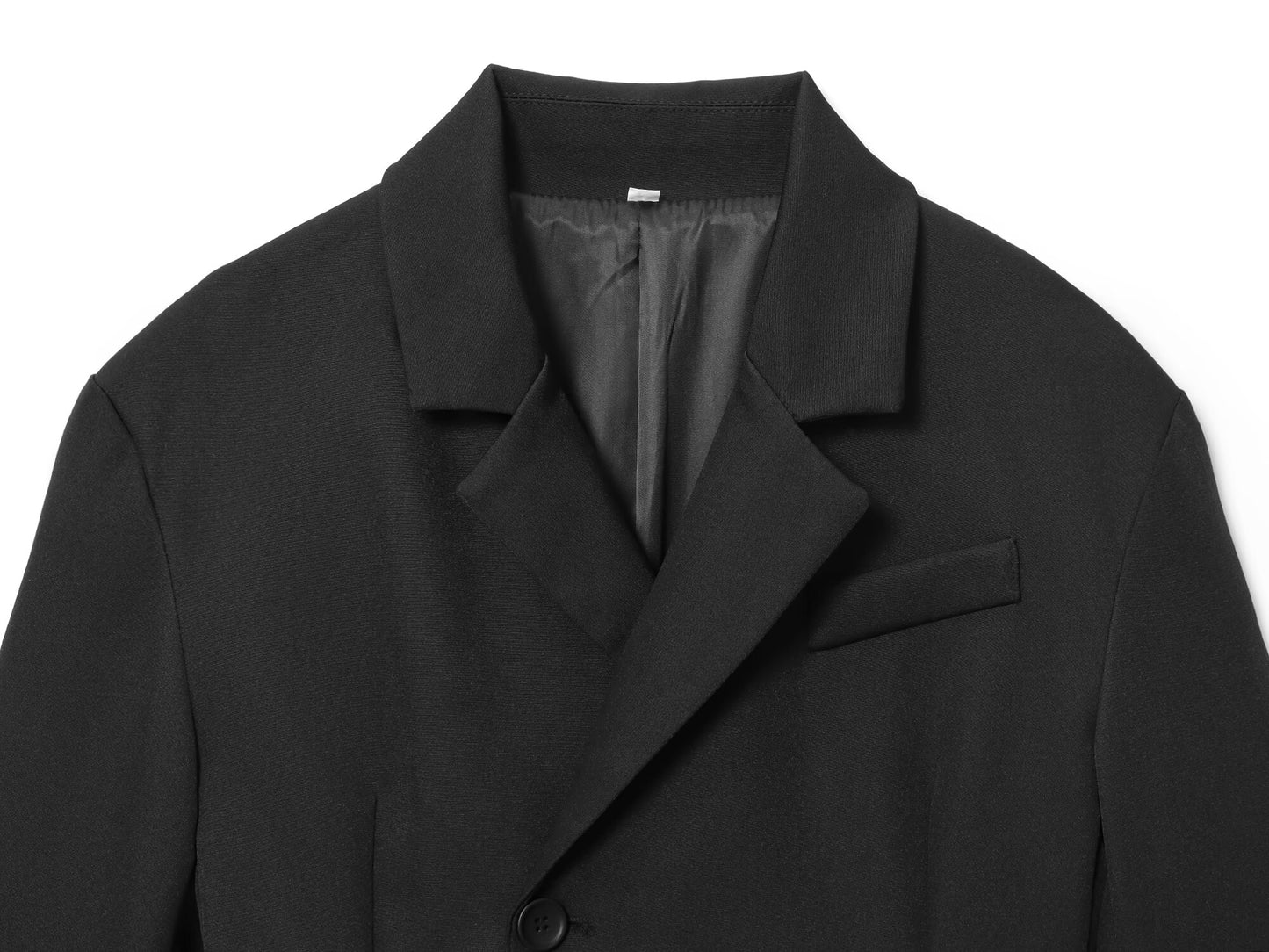 Women's 2025 new fashion black slim buckle suit jacket