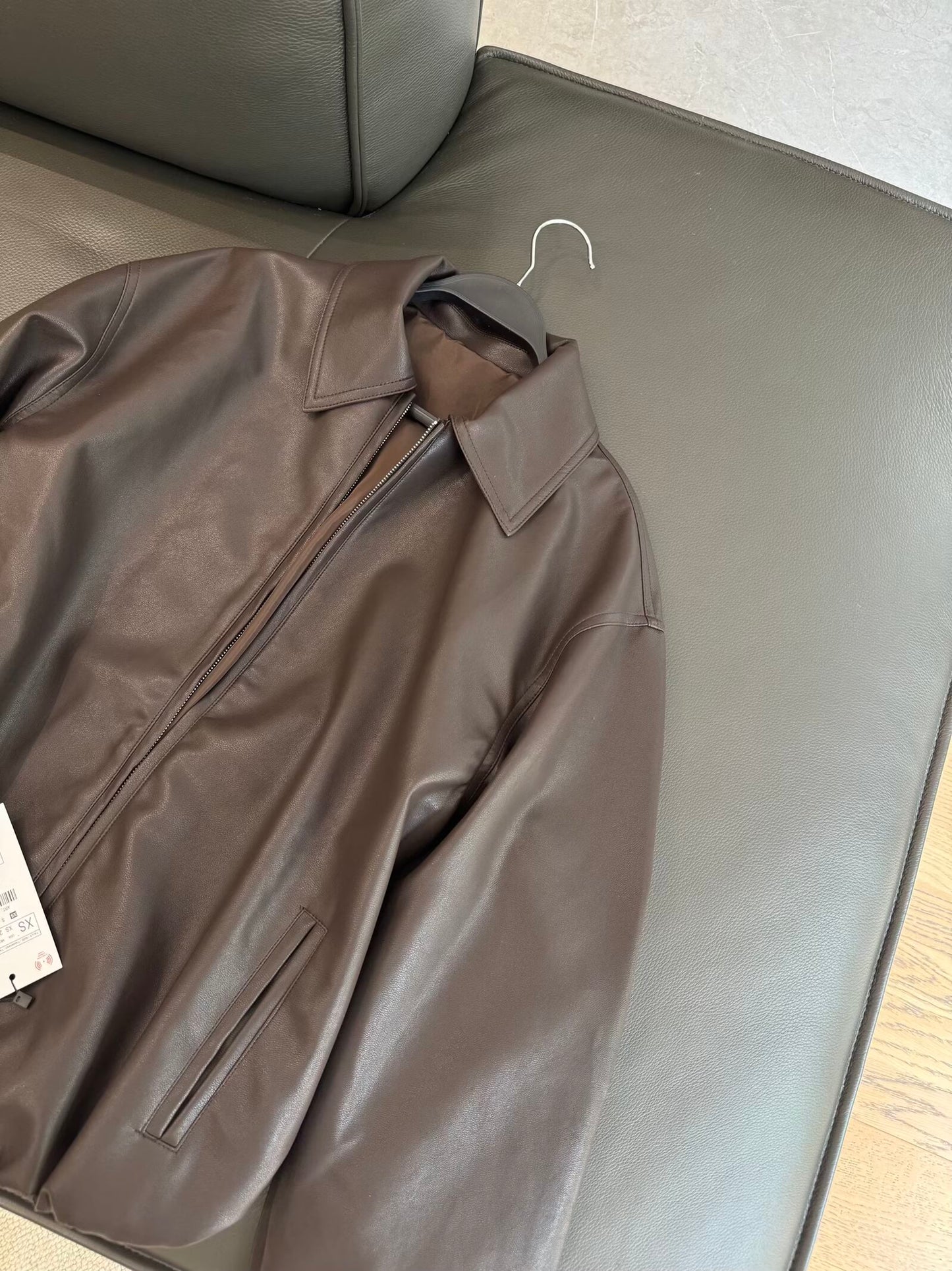 Women's new fashion casual lapel faux leather pilot jacket Coat