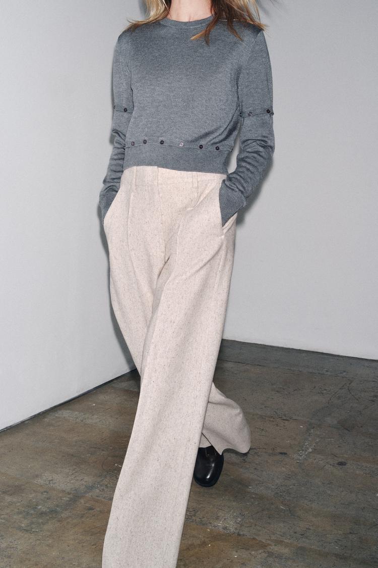 Women's new fashion loose side pocket casual pleated pants