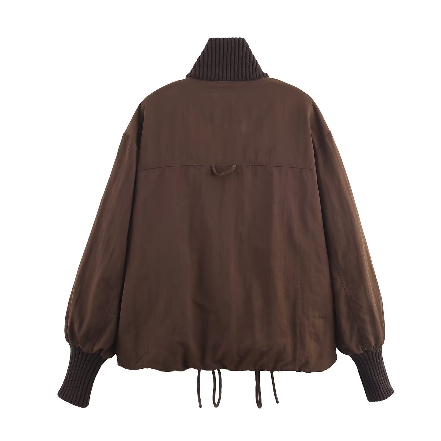 Women's new fashion loose ribbed long sleeved jacket Coat