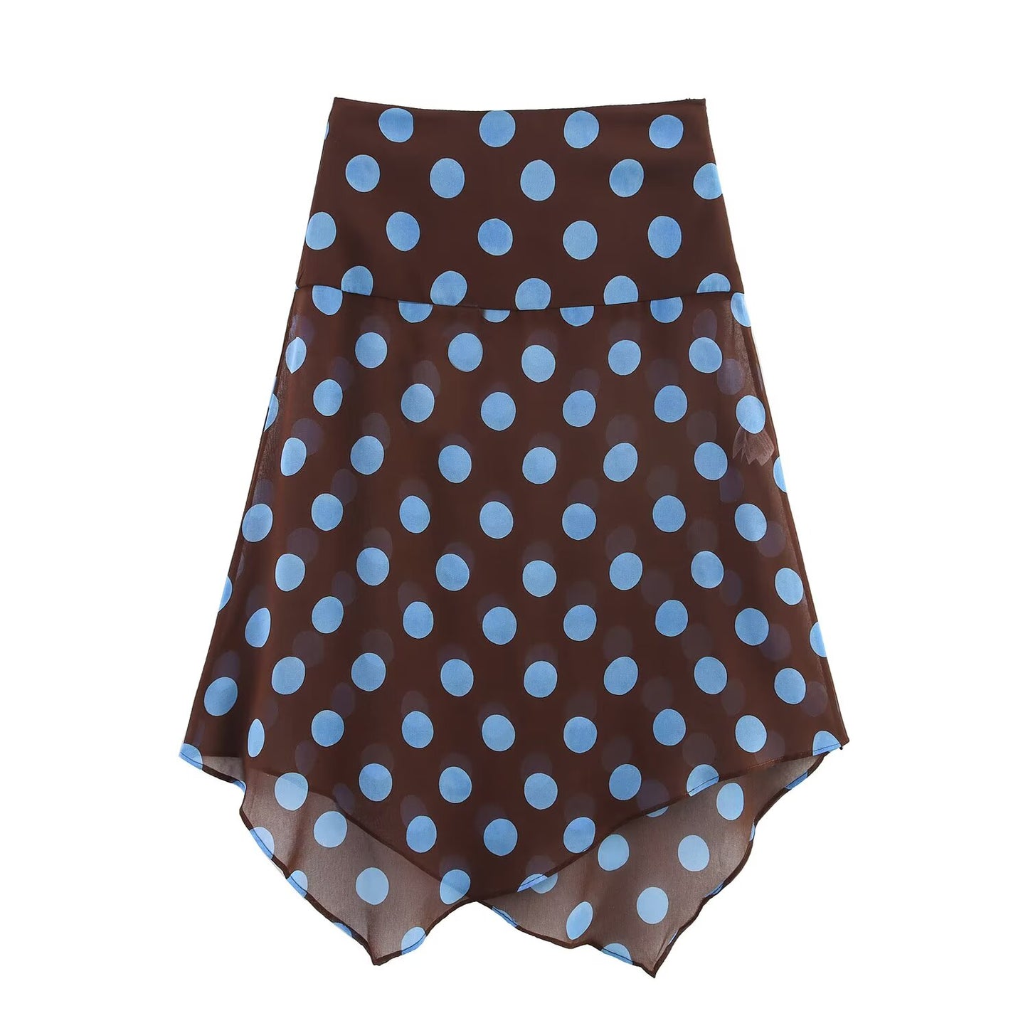 suit Women's 2 pieces new fashion with scarf polka dot print hanging neck top+Skirts suit