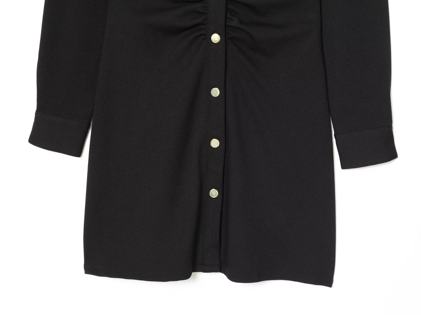 Women's new fashion slim shirt style pleated mini dress