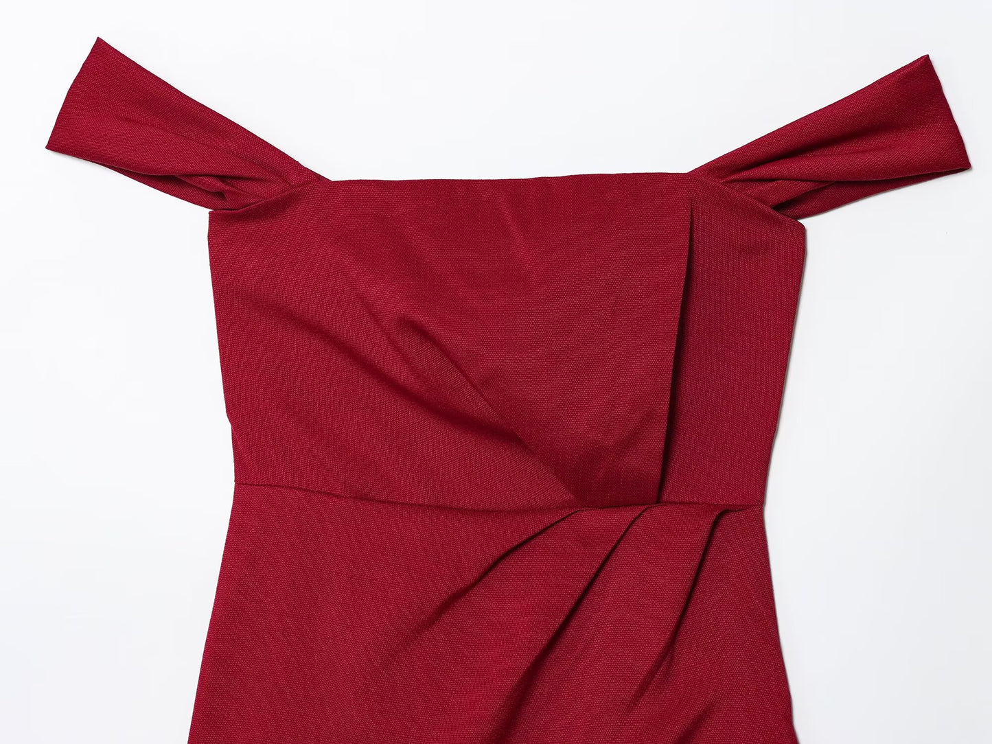 Women's new fashion off shoulder sleeveless pleated mini dress