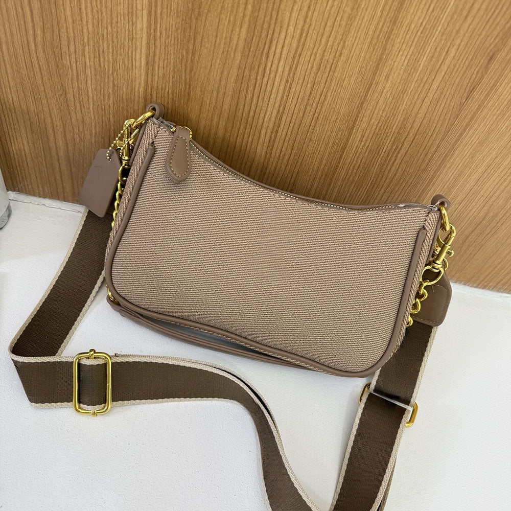 Women's New Temperament Joker Metal Chain Woven Bag with Underarm Bag