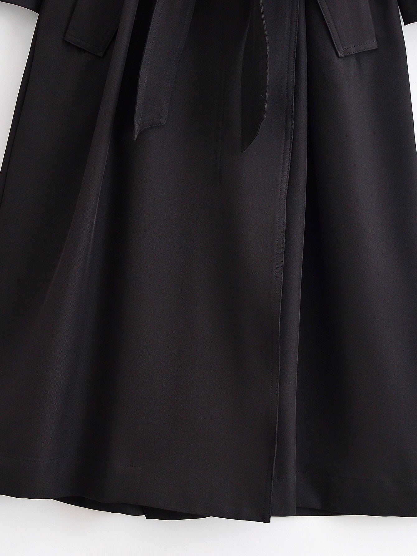 Women's new fashion with Belt black Long style windbreaker Coat