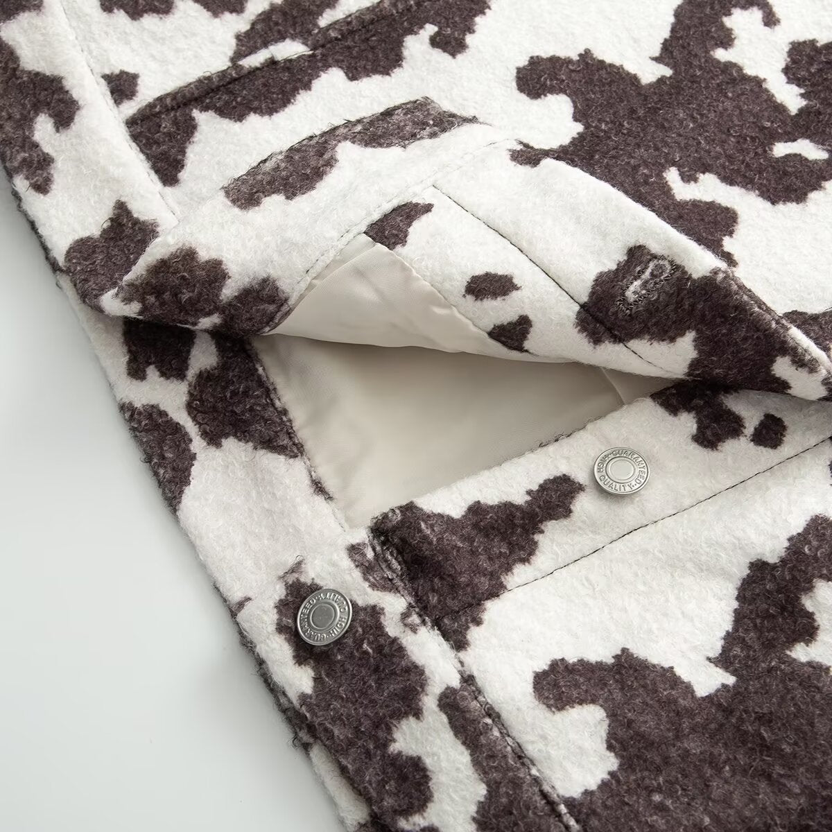 Women's retro versatile printed tassel jacket Coat