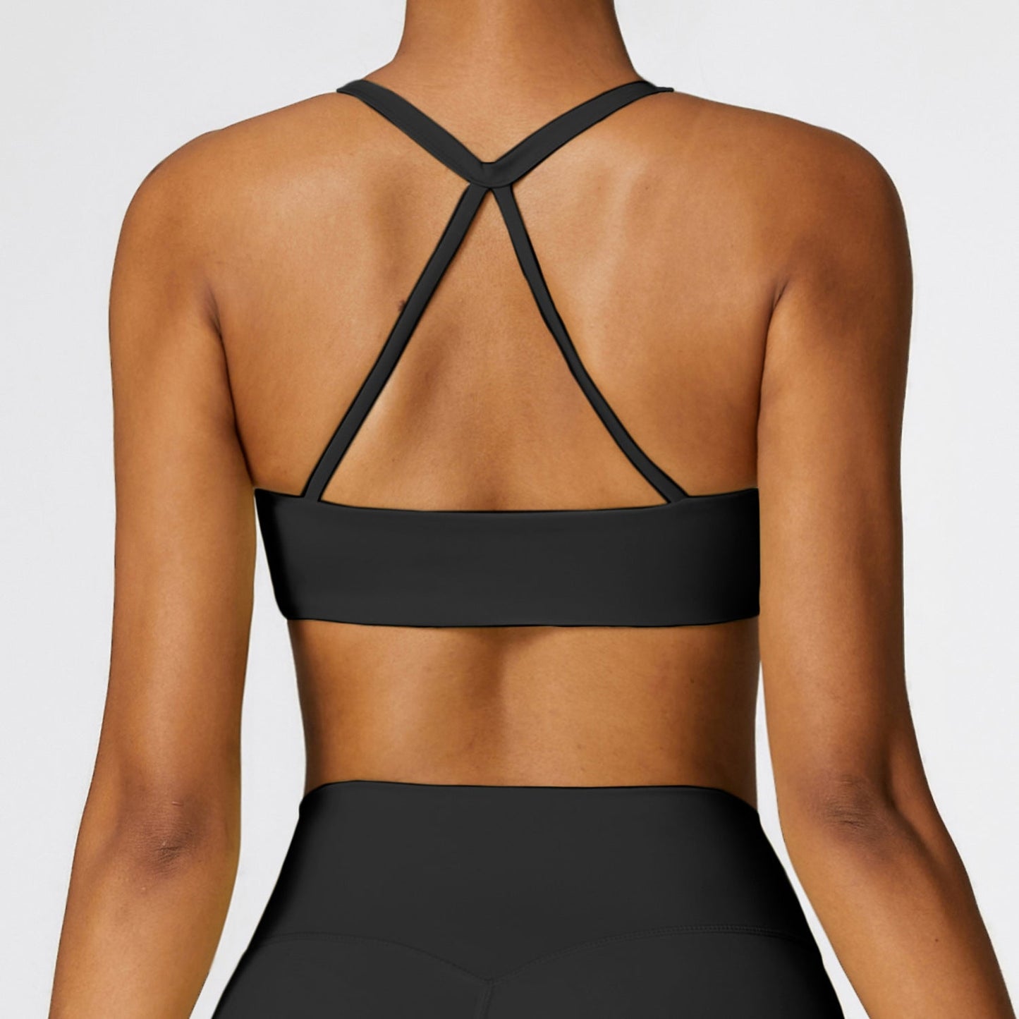 Women's New Fashion Cross bra outdoor fitness vest Sanding Tight Yoga Shorts Women's High Waist Abdomen Fitness Pants.