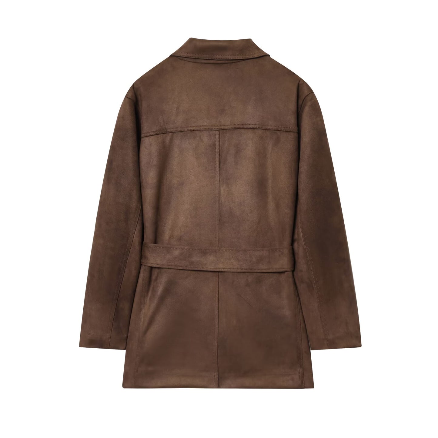 Women's new fashion with Belt loose Anti suede effect jacket Coat