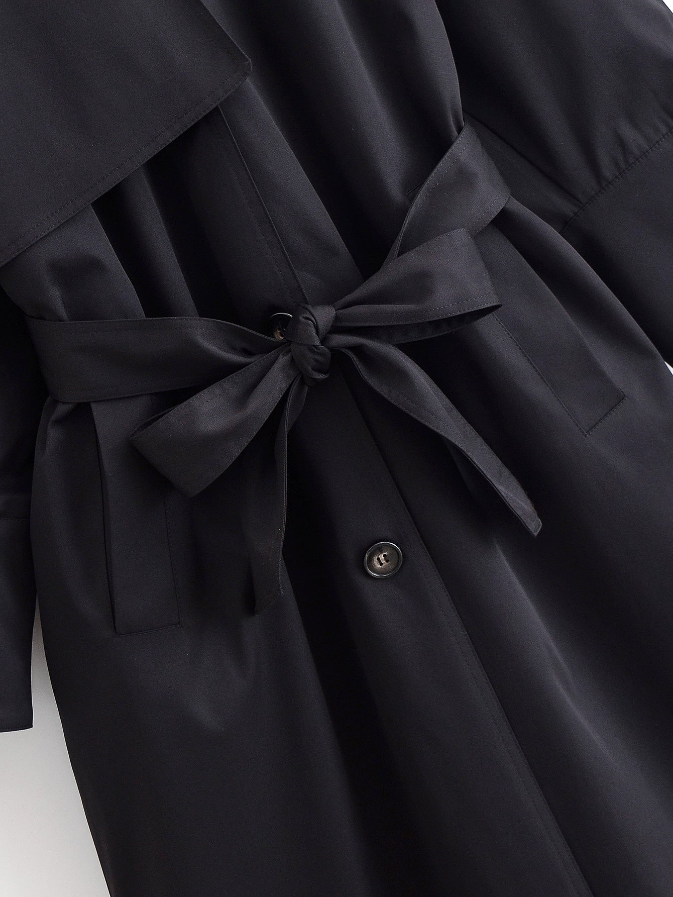 Women's new fashion with Belt loose long style windbreaker Coat