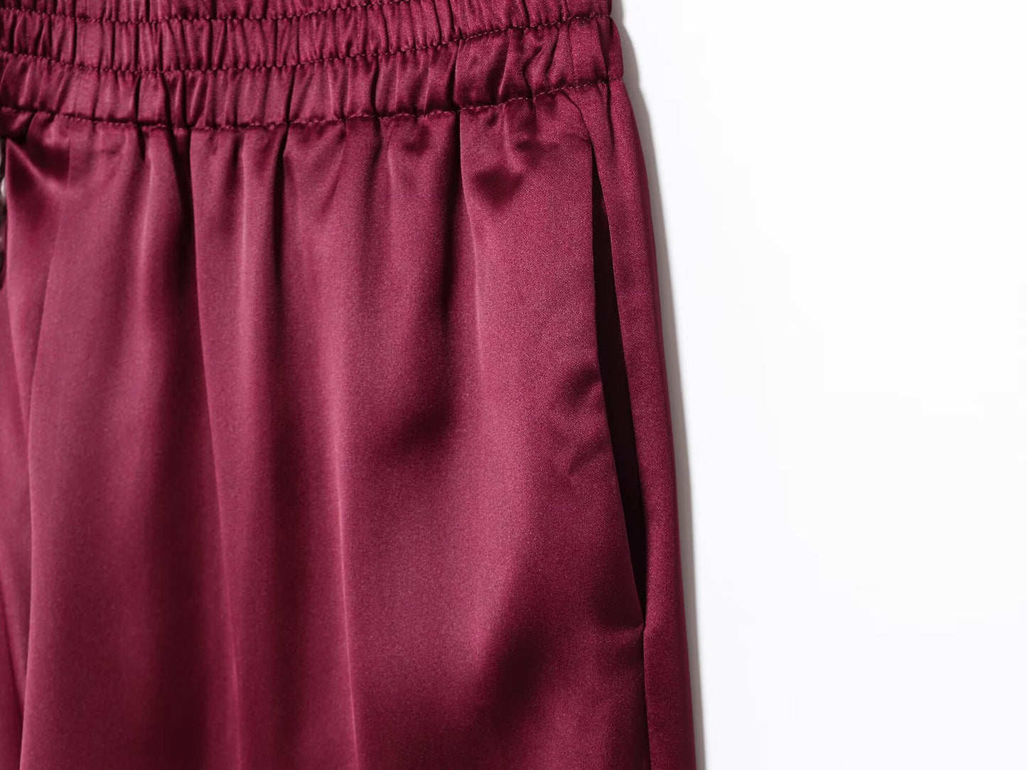 Women's new fashion with Belt short sleeved satin textured shirt+Pants suit