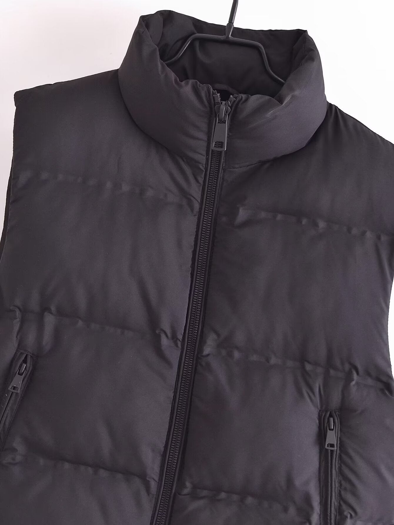 Women's winter fashion stand collar warm zipper cotton vest