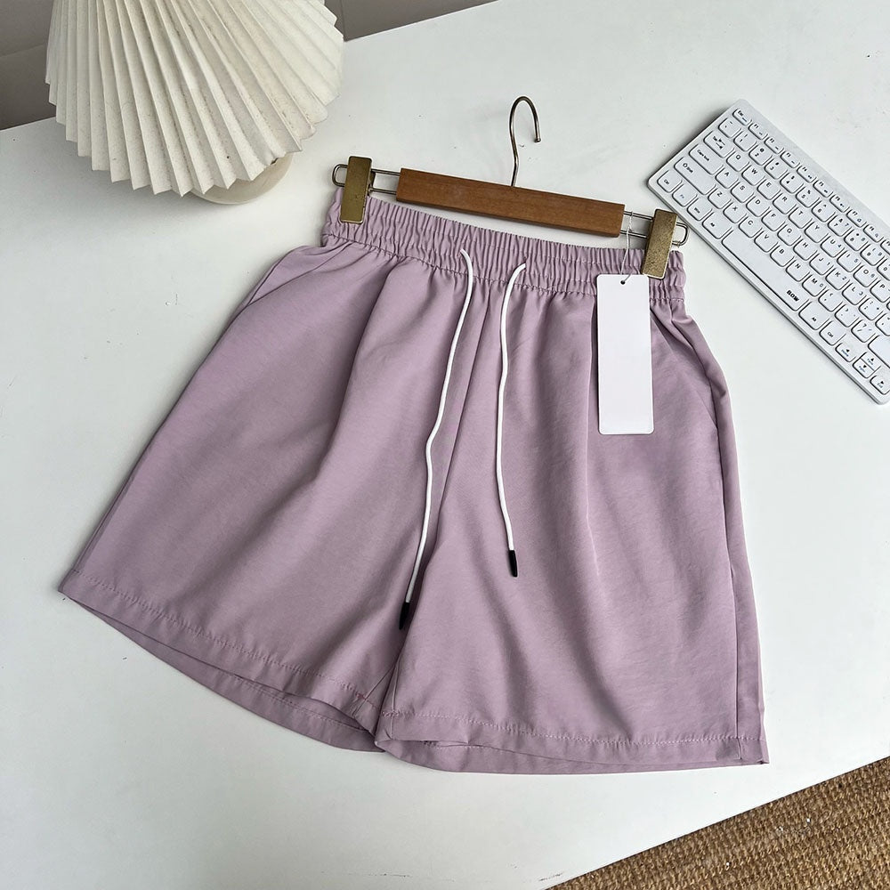 Women's 2025 New Fashion Casual Joker Loose Version Elastic Waist Drawstring Design Shorts.