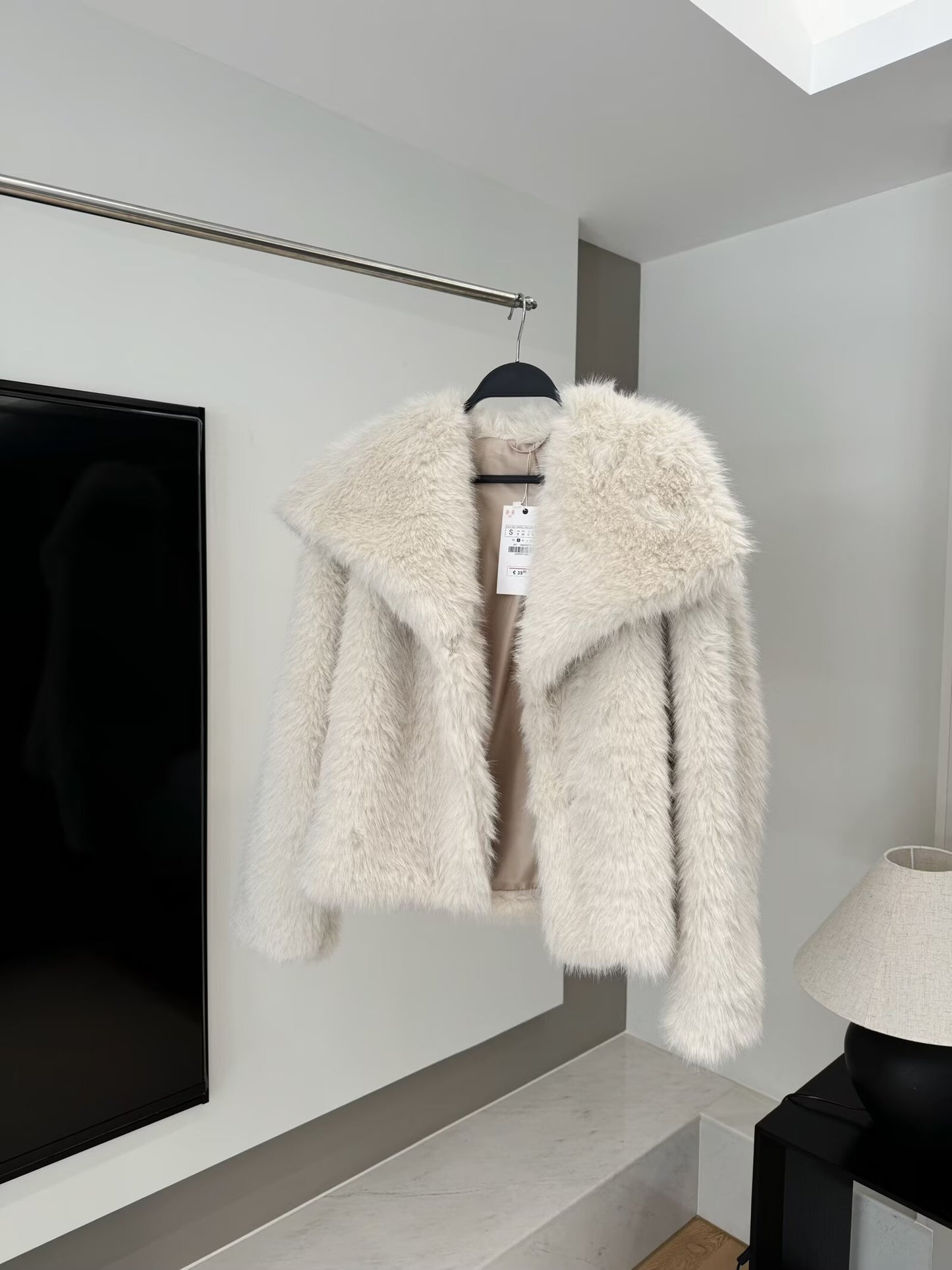Women's Winter New loose faux fur effect Lapel Coat