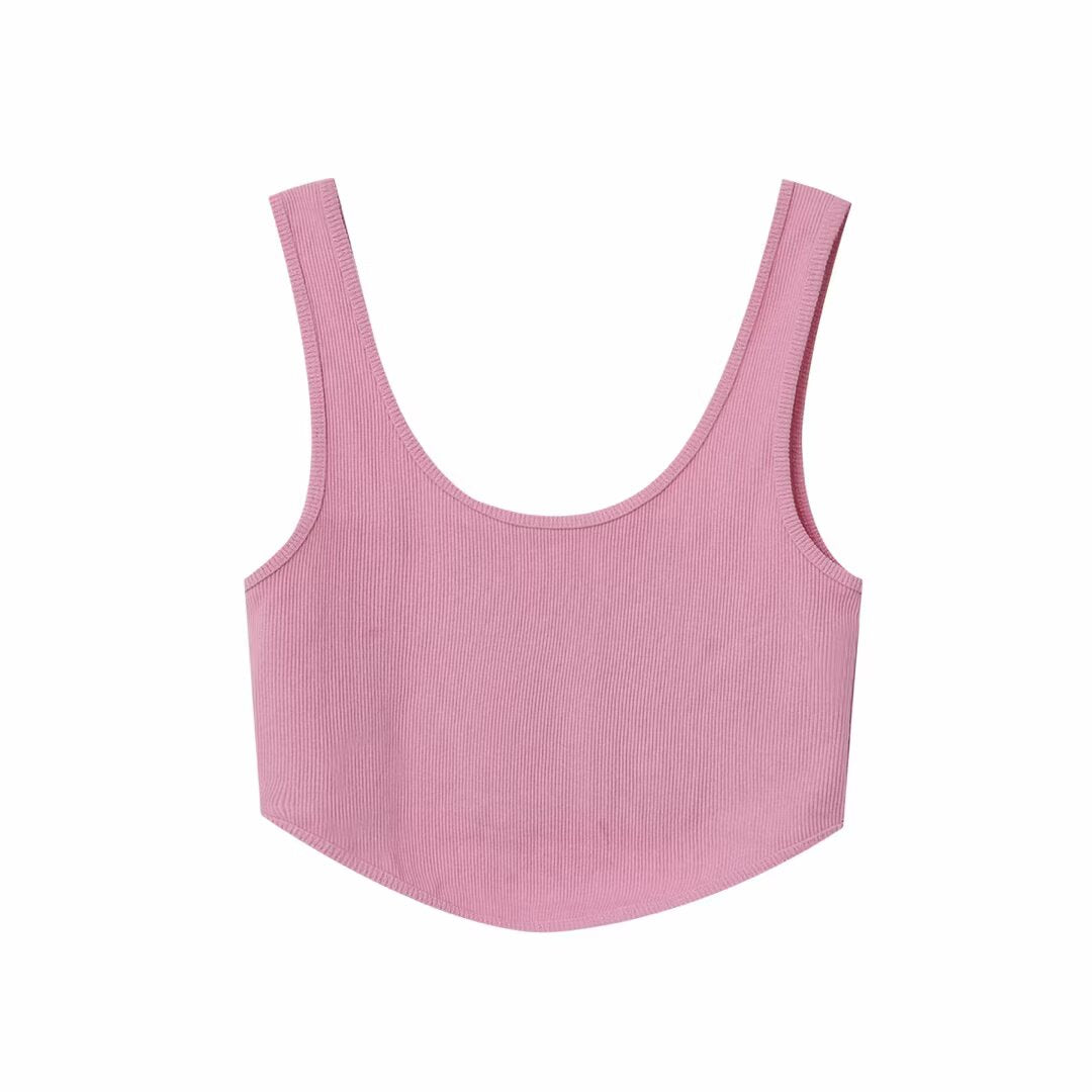 Women's sleeveless casual T-shirt tops in the summer of 2025