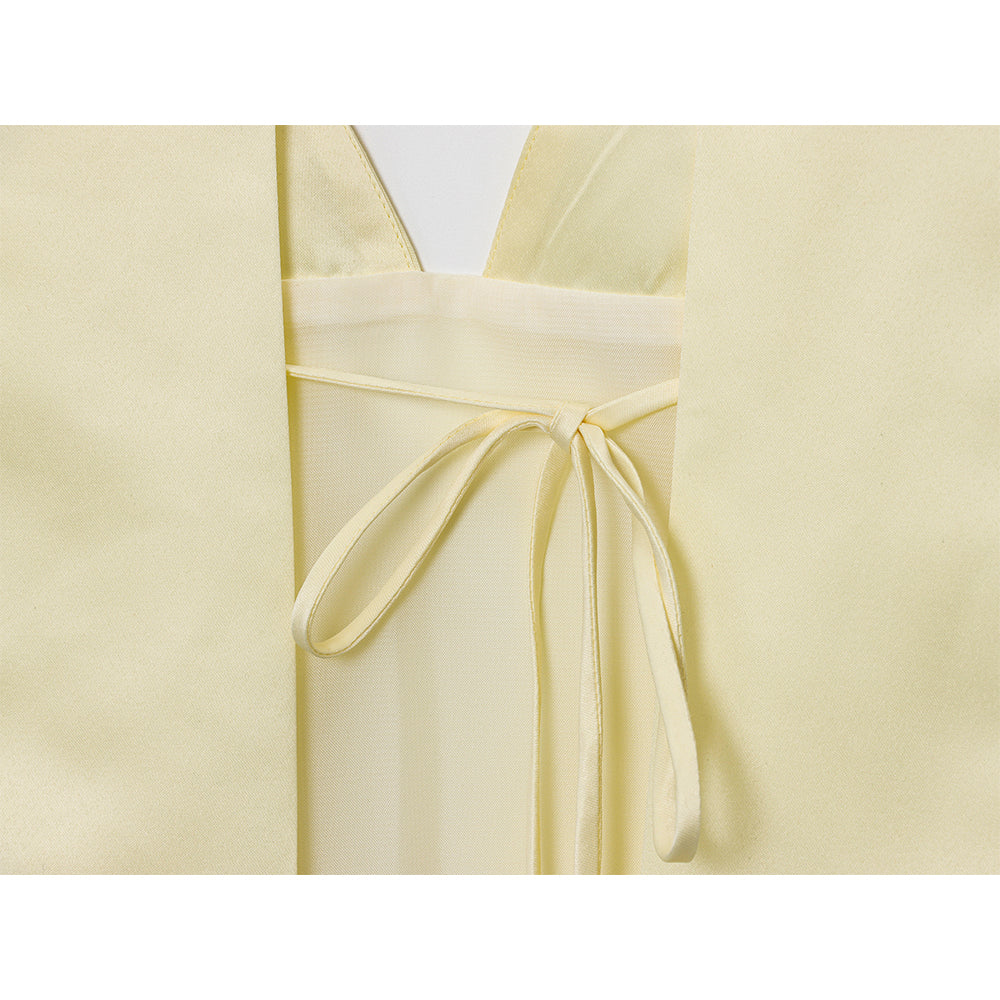 Women's New Fashion Scarf Decoration Satin Texture suspender Midi Dress