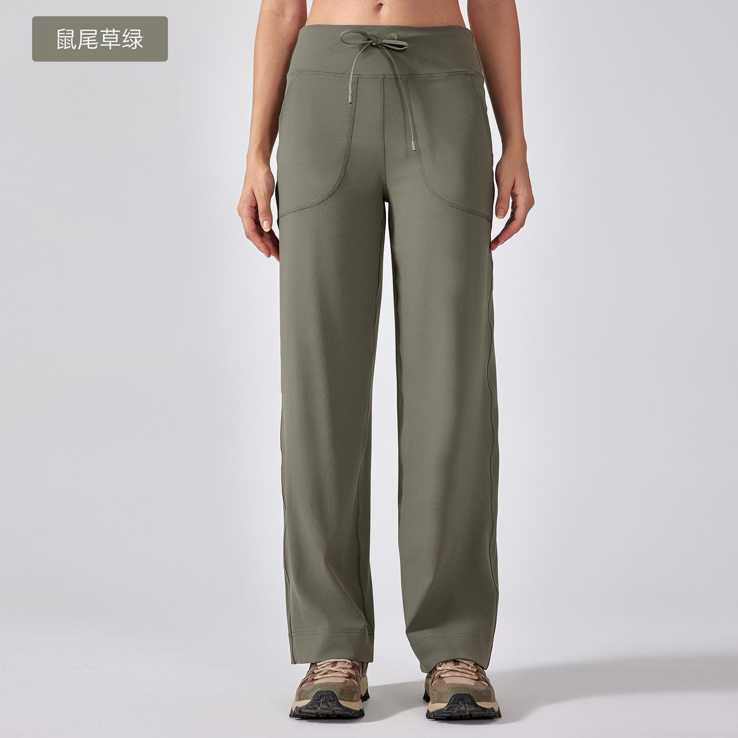 Women's New Sports and Leisure Joker Elastic Waist Wide-leg Pants Big Pocket Fitness Yu Casual Pants