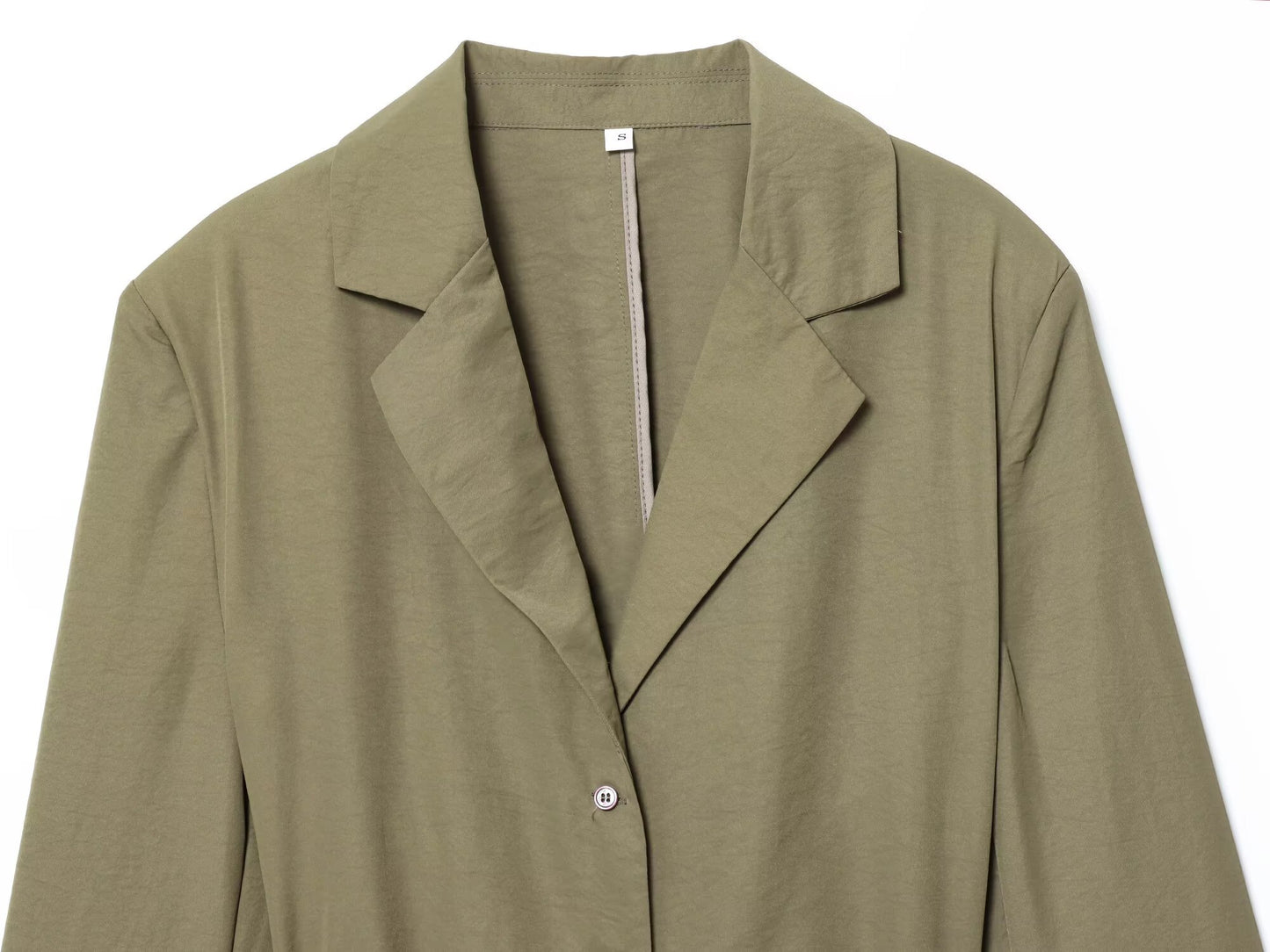 Women's new fashion with Belt loose lapel Button-up suit jacket+Pants suit