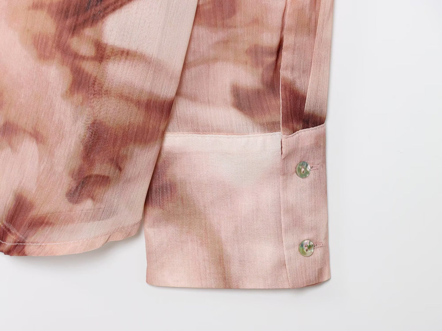 Women's 2025 new fashion tie dye printed button up shirt