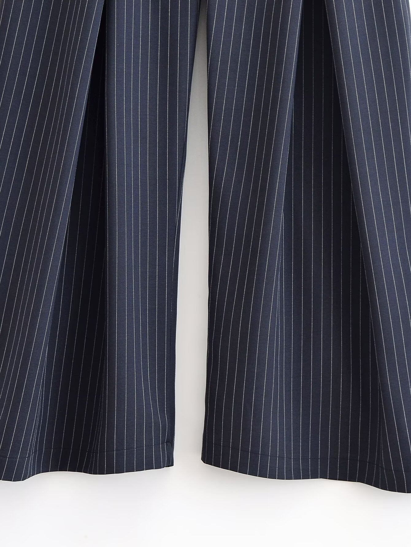 Women's new chic Fashion loose pleated striped wide leg pants