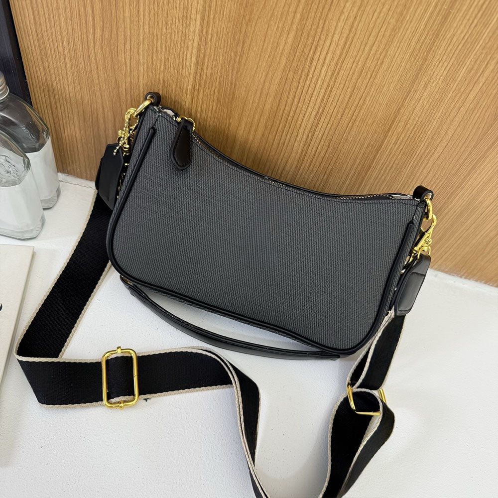 Women's New Temperament Joker Metal Chain Woven Bag with Underarm Bag